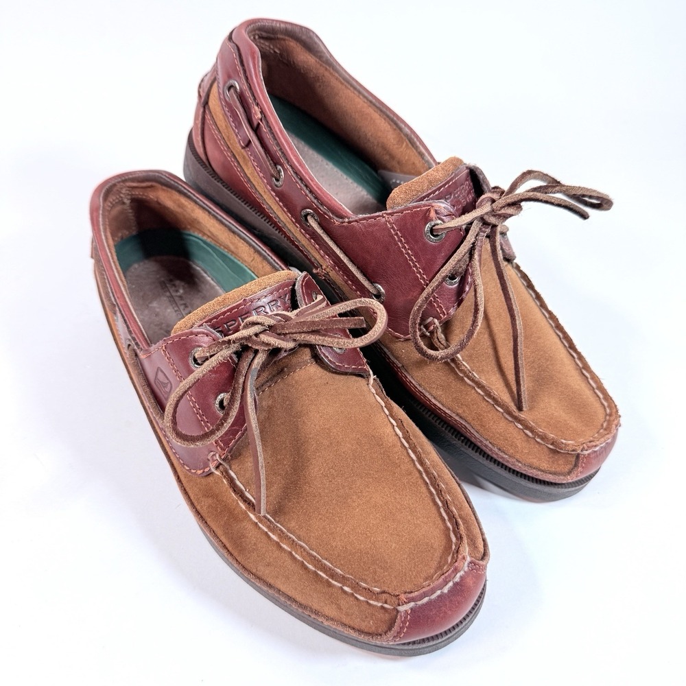 Sperry Top-Sider Mako Boat Shoes Mens 10M Brown Suede Leather 2 Eye Deck 0763184